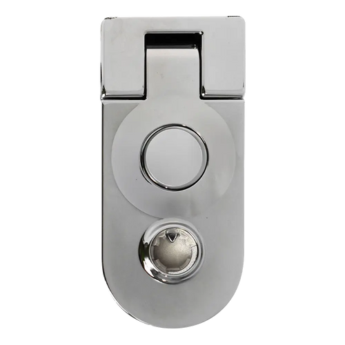 Round End Push Button Compression Latch for RV and caravans Silver