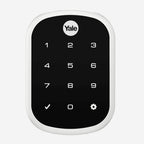 Yale Assure Lock SL door lock with touchscreen keypad and logo on the top, in Silver.