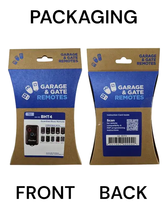 Boss | Guardian Garage Door Remote – Universal Compatible, 433MHz, Key Fob