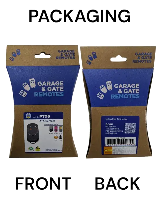 ATA PTX6 Garage Door Remote – 433MHz, Secure Access, Genuine Replacement